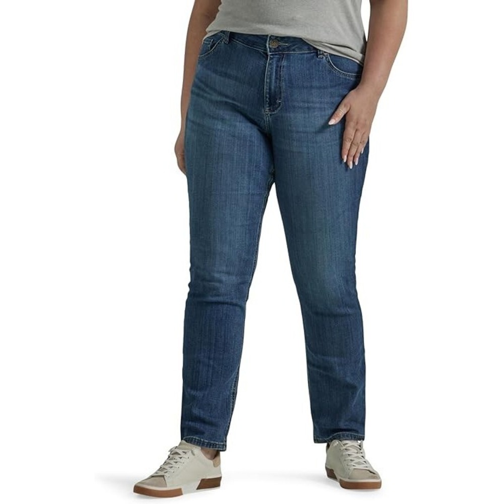 Lee Plus Size Legendary Mid Rise Straight Leg Jean Seattle 22W Plus Petite